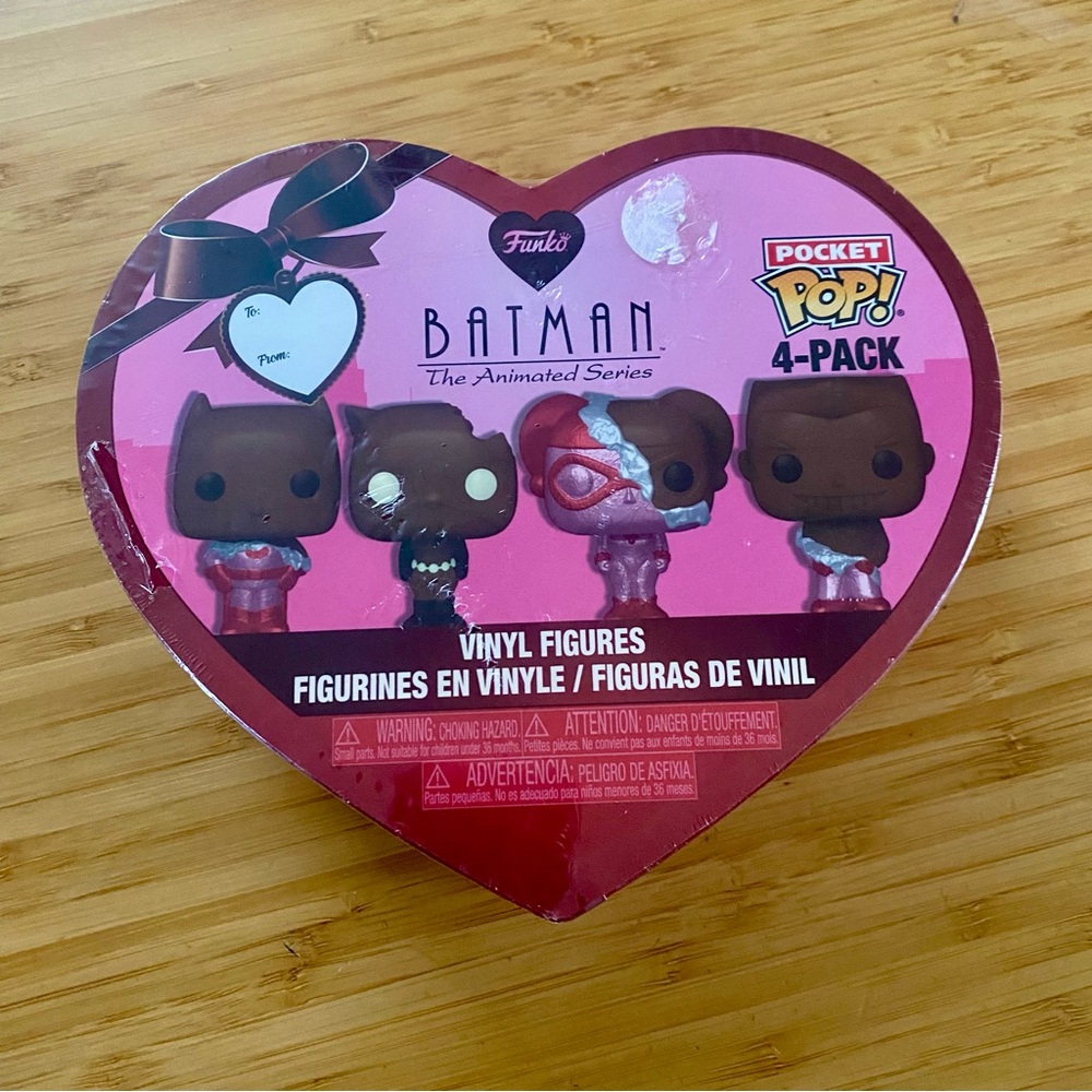 Funko Pocket POP DC BATMAN Valentine SET 4 Chocolate Color Vinyl Figure NEW